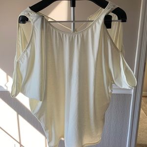 Cold shoulder batwing sleeve top with back tie size M